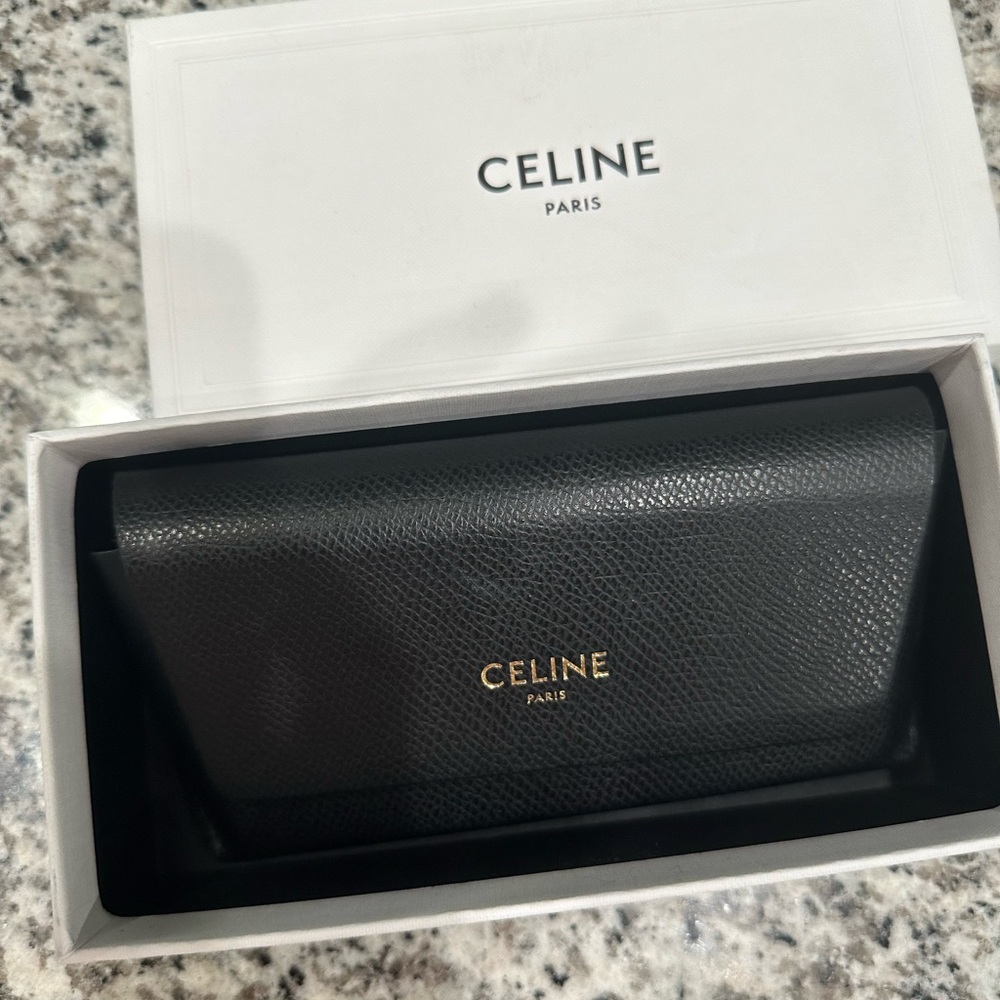 CELINE TRIOMPE ACETATE SQUARE SUNGLASSES BEIGE GRADIENT BROWN - Picture 7 of 14